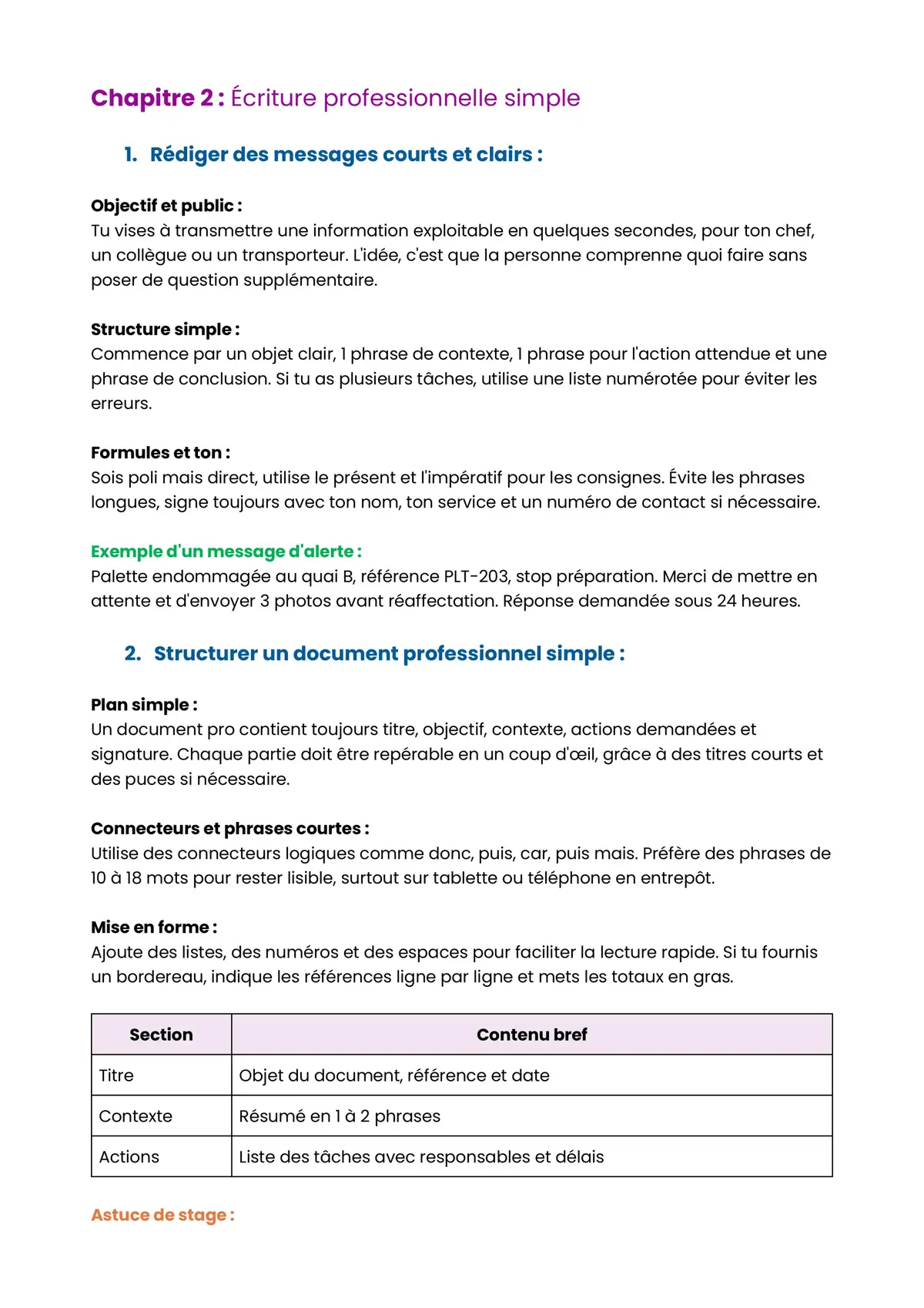 Example Fiche de Révision CAP OL